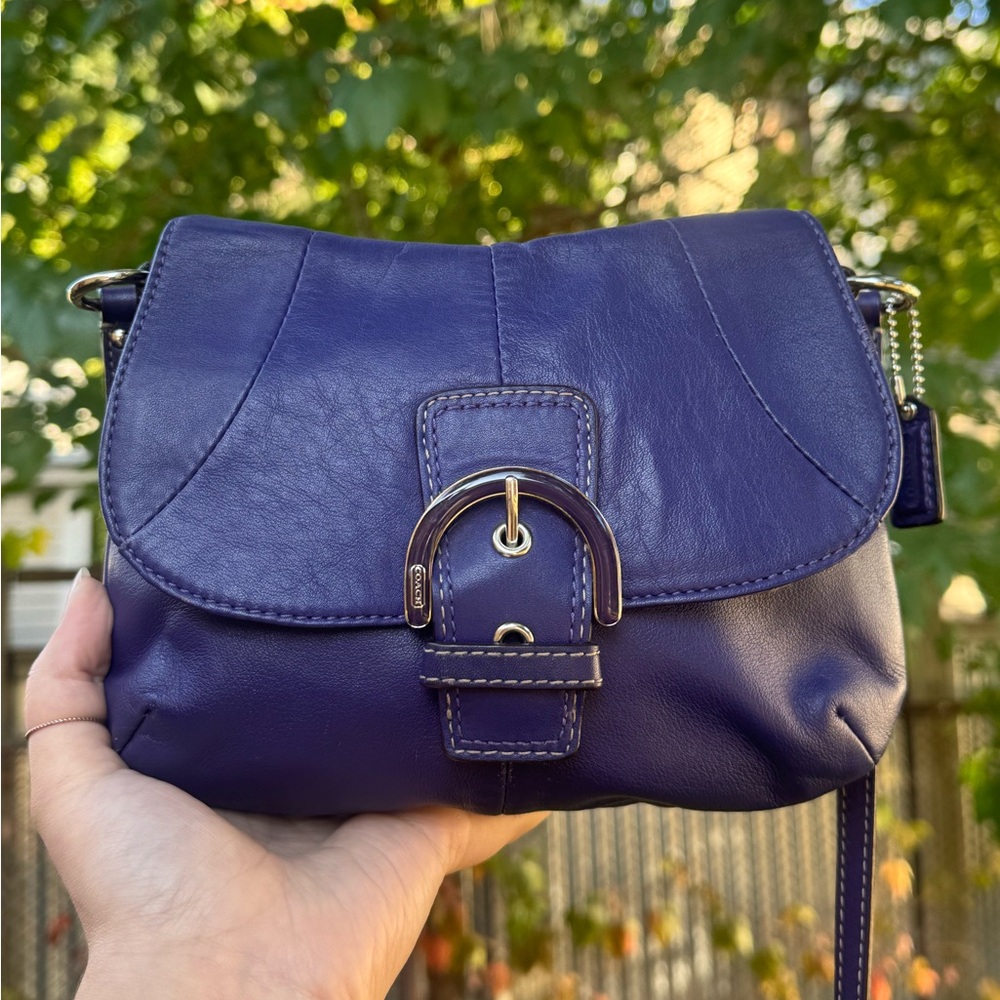 💜Y2K Vintage Coach Soho Buckle Flap in Deep Purple 💜